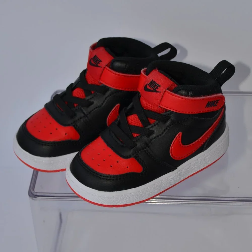 Nike Court Borough Mid 2 - CD7784-003 Black Red Toddler Size 6C
